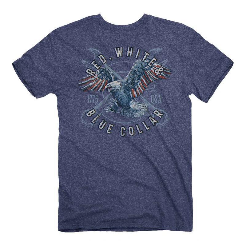 Blue Collar Eagle (Men's Short Sleeve T-Shirt) by Buckwear