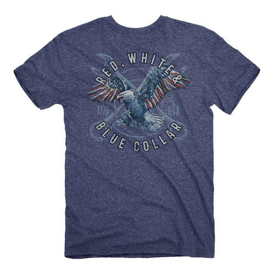 Blue Collar Eagle (Men's Short Sleeve T-Shirt) by Buckwear