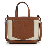 Wrangler Canvas Mini Top Handle Tote//Crossbody - Tan - by Montana West