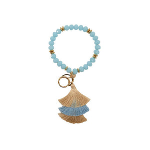 Crystal Bead Bangle Keychain - Turquoise - by Simply Southern