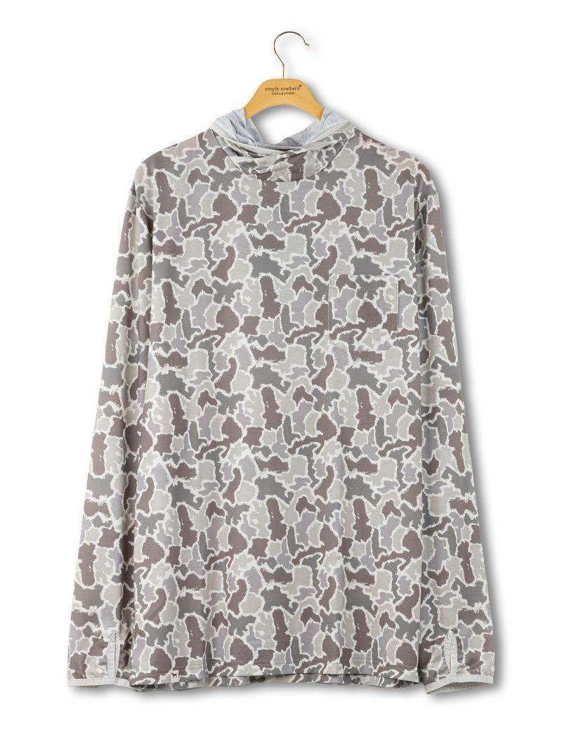 Men's Sport Hoodie - Gray Camo - by Simply Southern