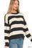 Striped drop shoulder sweater - Black - Zenana