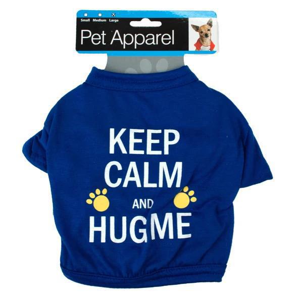 Dog Printed Novelty Shirt - Keep Calm and Hug Me or Love - by Kole