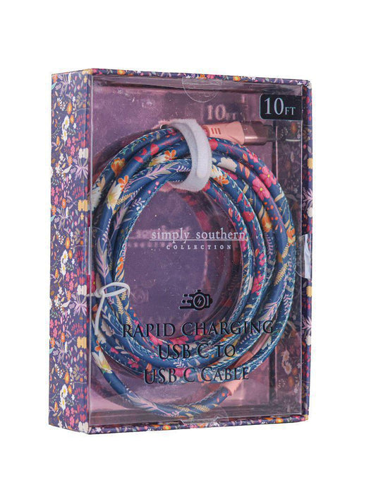 10-Foot C to C Cable - Navy Fields - by Simply Southern