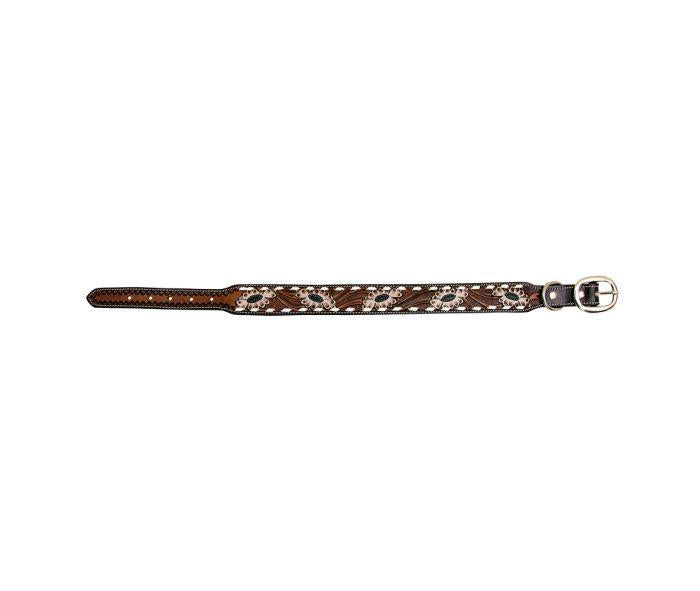 Hotshots Hand-Tooled Leather Dog Collar - by Myra