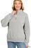 Acid wash fleece half zip sweatshirts - Sleet - Zenana