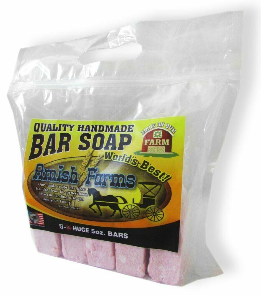 Amish Farms Bar Soap Bag, Five HUGE 5+ oz. Bars