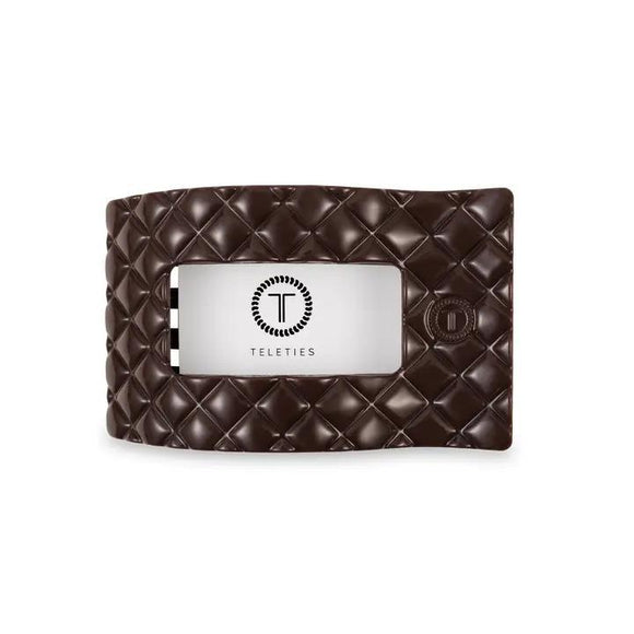 Truly Taupe Quilted Flat Rectangle Hair Clip - Medium - By Teleties