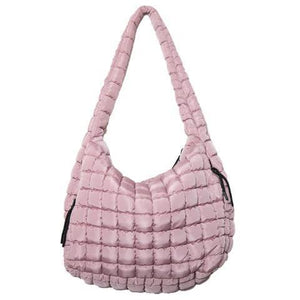 Mauve Oversized Quilted Hobo Tote Bag - by Katydid
