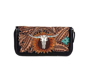 Spirit of the Herd Hand-Tooled Wallet - by Myra