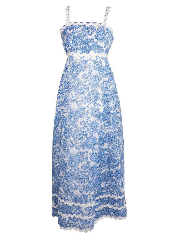 Maxi Scalloped Dress - Blue Vintage - by Simply Southern
