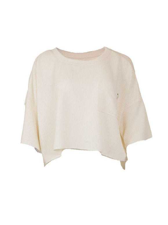 Knit Pocket Tee - Ivory - by Simply Southern