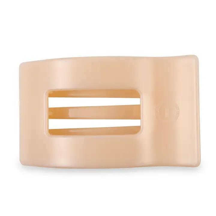 Flat Large Rectangle Hair Clip - Almond Beige - By Teleties