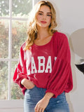Plus Oversized Alabama State Graphic Sweatshirt - by Oddi