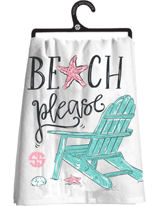 Happy Towel- Beach Please - by Simply Southern