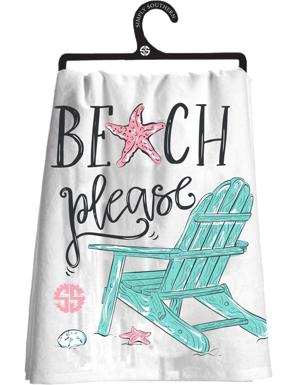 Happy Towel- Beach Please - by Simply Southern