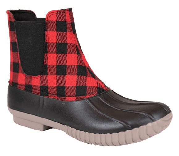 Red Plaid Women s Slip On Duck Boots by Simply Southern Here