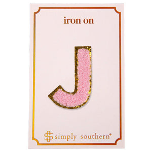 Iron on Patch Pink Letter - J - by Simply Southern