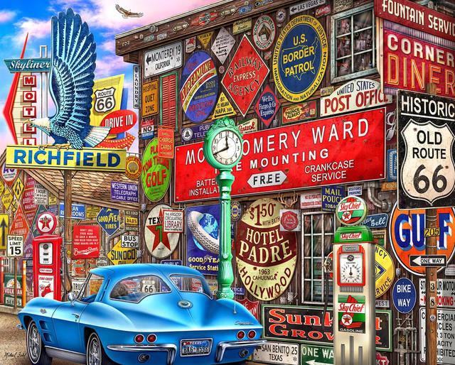 Route Sixty-Six Puzzle - 1000pc - by Springbok