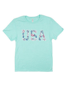 Floral USA - Short Sleeve Premium Tee - by B*Wear