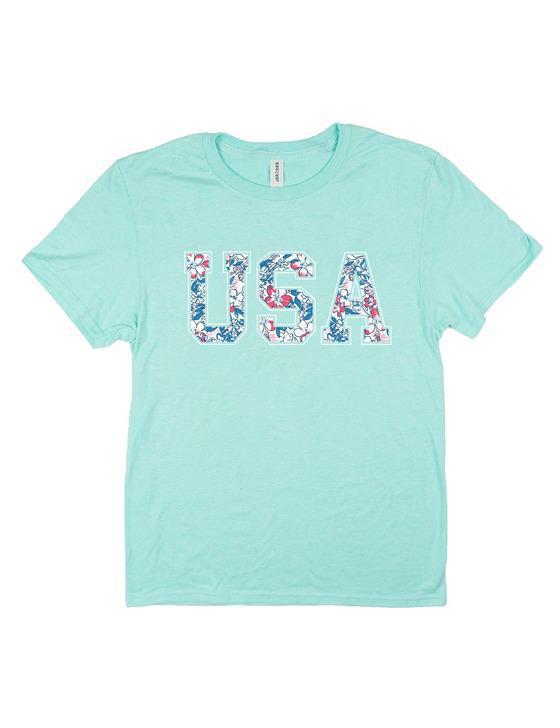 Floral USA - Short Sleeve Premium Tee - by B*Wear