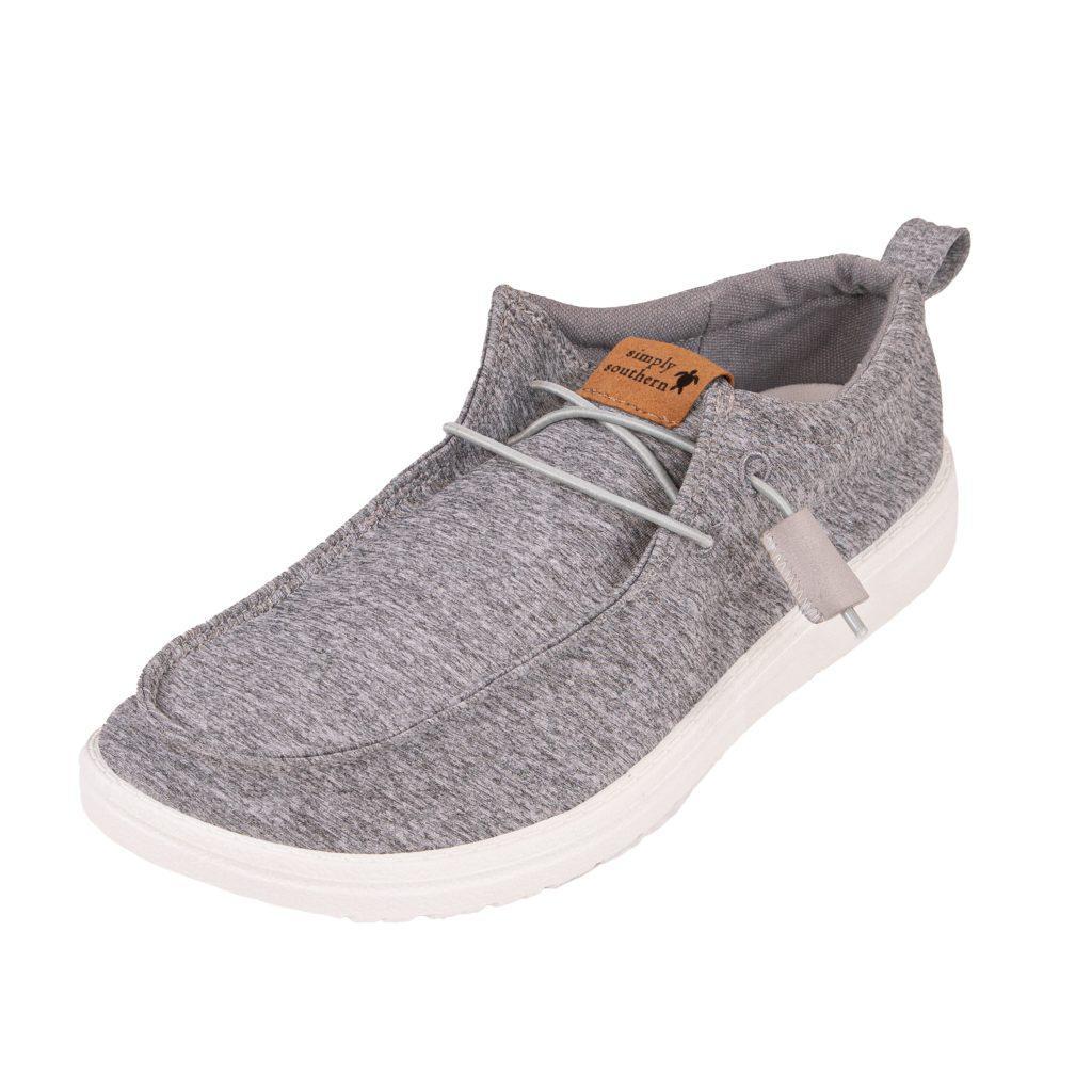Light Heather Gray Fabric - Women's Slipon Shoes - by Simply Southern