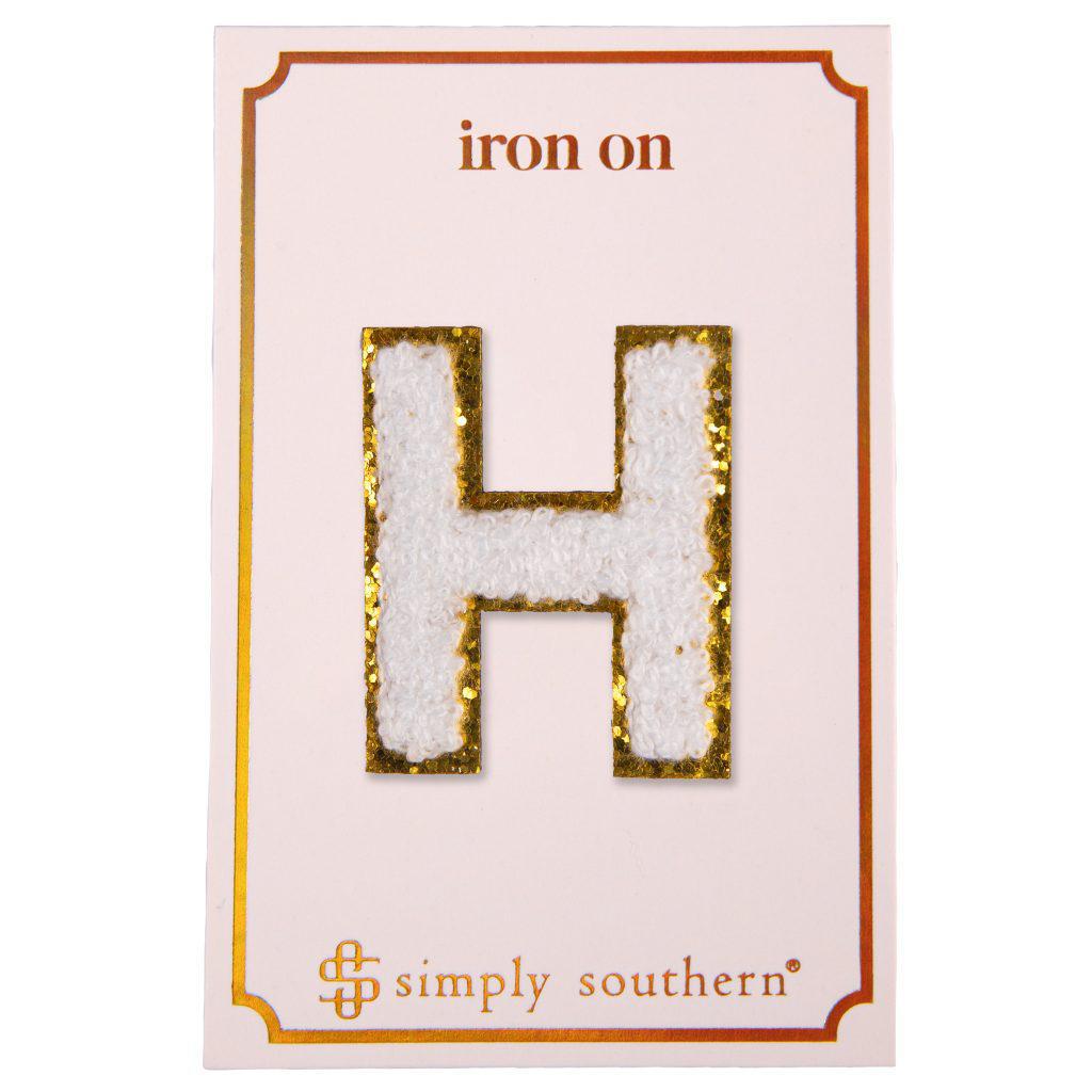 Iron on Patch White Letter - H - by Simply Southern
