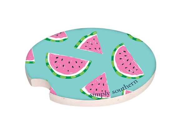 Car Coaster - Happy - Watermelon - by Simply Southern - www.HereTodayGoneTomorrow.store