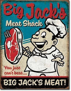 Big Jack's Meat - Vintage-style Tin Sign - www.HereTodayGoneTomorrow.store