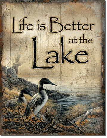 Life's Better - Lake - Vintage-style Tin Sign