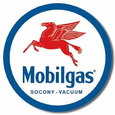 Mobile Gas Pegasus - Round - Vintage-style Tin Sign