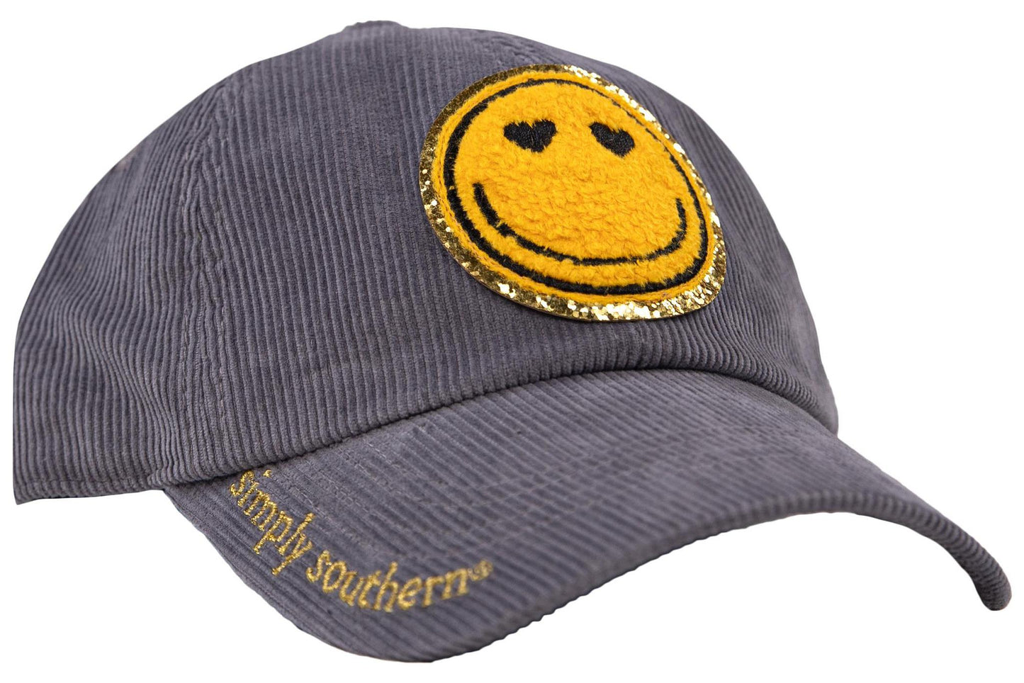 Smiley Face - Corduroy Baseball Cap - by Simply Southern