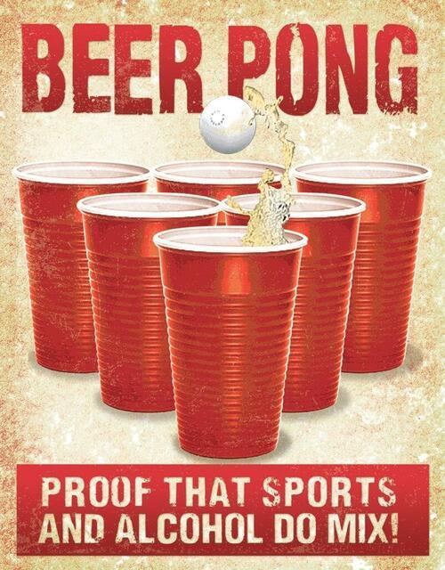 Beer Pong - Vintage-style Tin Sign