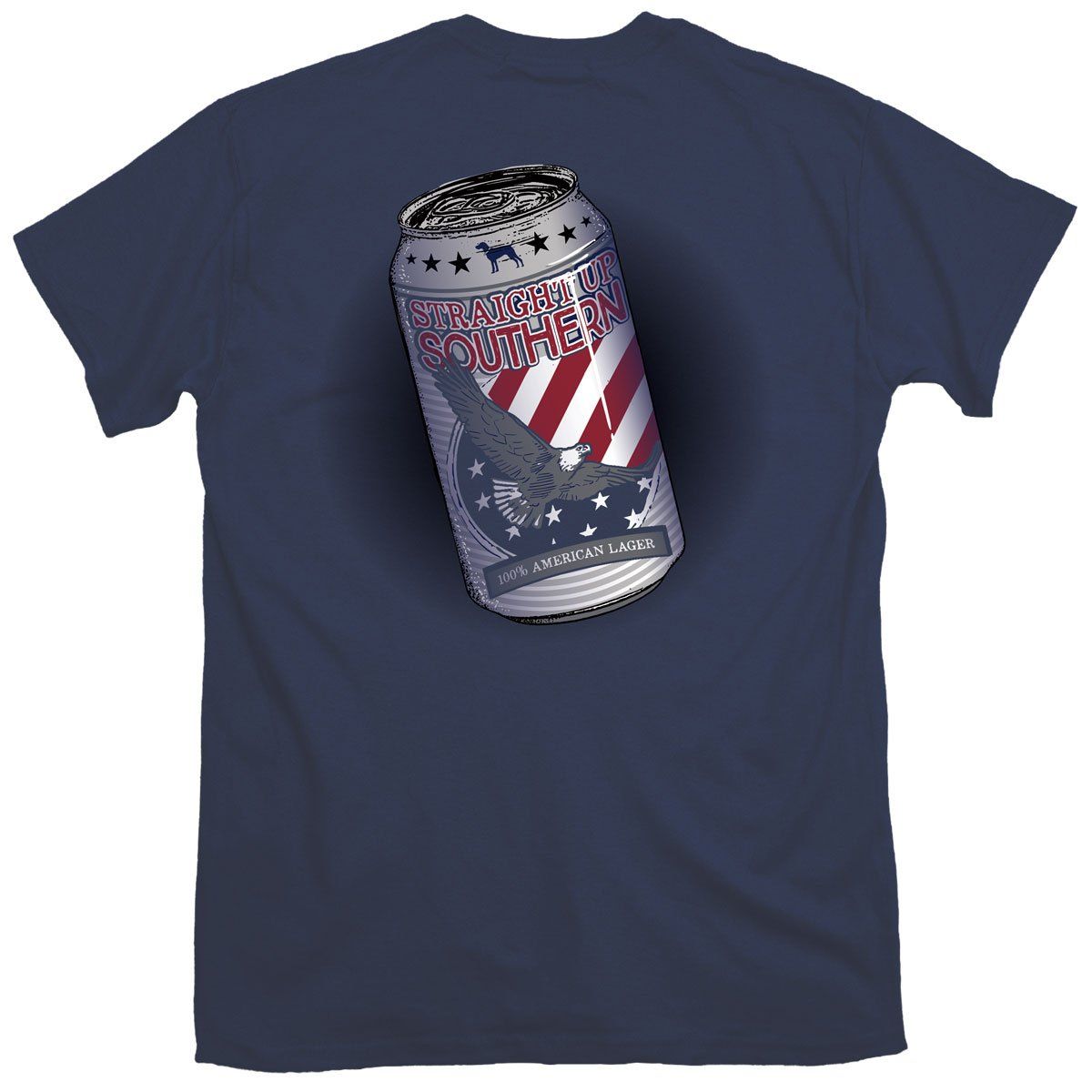 American Lager Beer Can (Men's Short Sleeve T-Shirt) by Straight Up Southern Buy at Here Today Gone Tomorrow! (Rome, GA)
