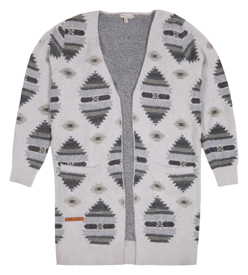 Fuzzy Print Cardigan - Aztec - by Simply Southern