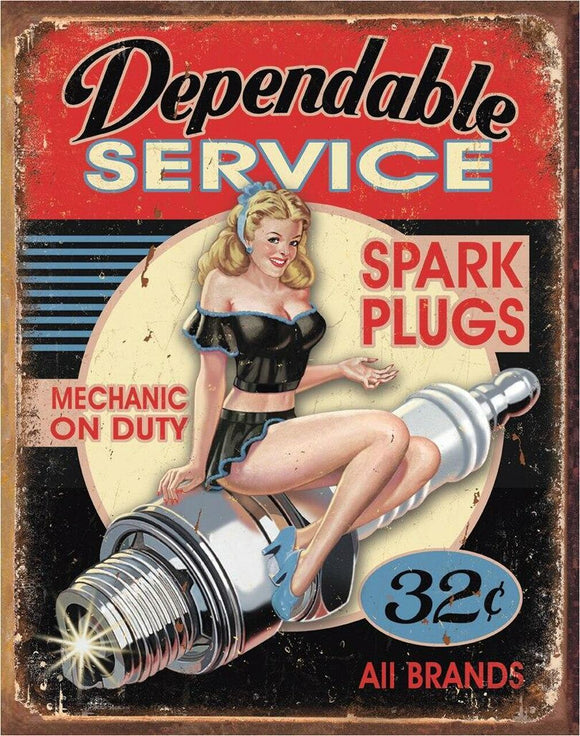 Dependable Service - Vintage-style Tin Sign