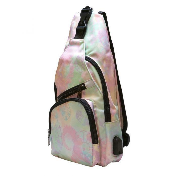 Anti-Theft Day Large Sling Bag - Tie Dye Pastel - by Calla