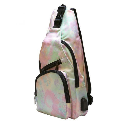 Anti-Theft Day Large Sling Bag - Tie Dye Pastel - by Calla