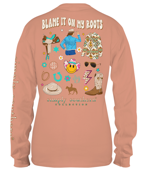 Blame It on my Roots (Long Sleeve T-Shirt) by Simply Southern