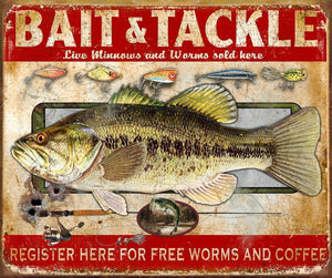 Bait and Tackle - Vintage-style Tin Sign
