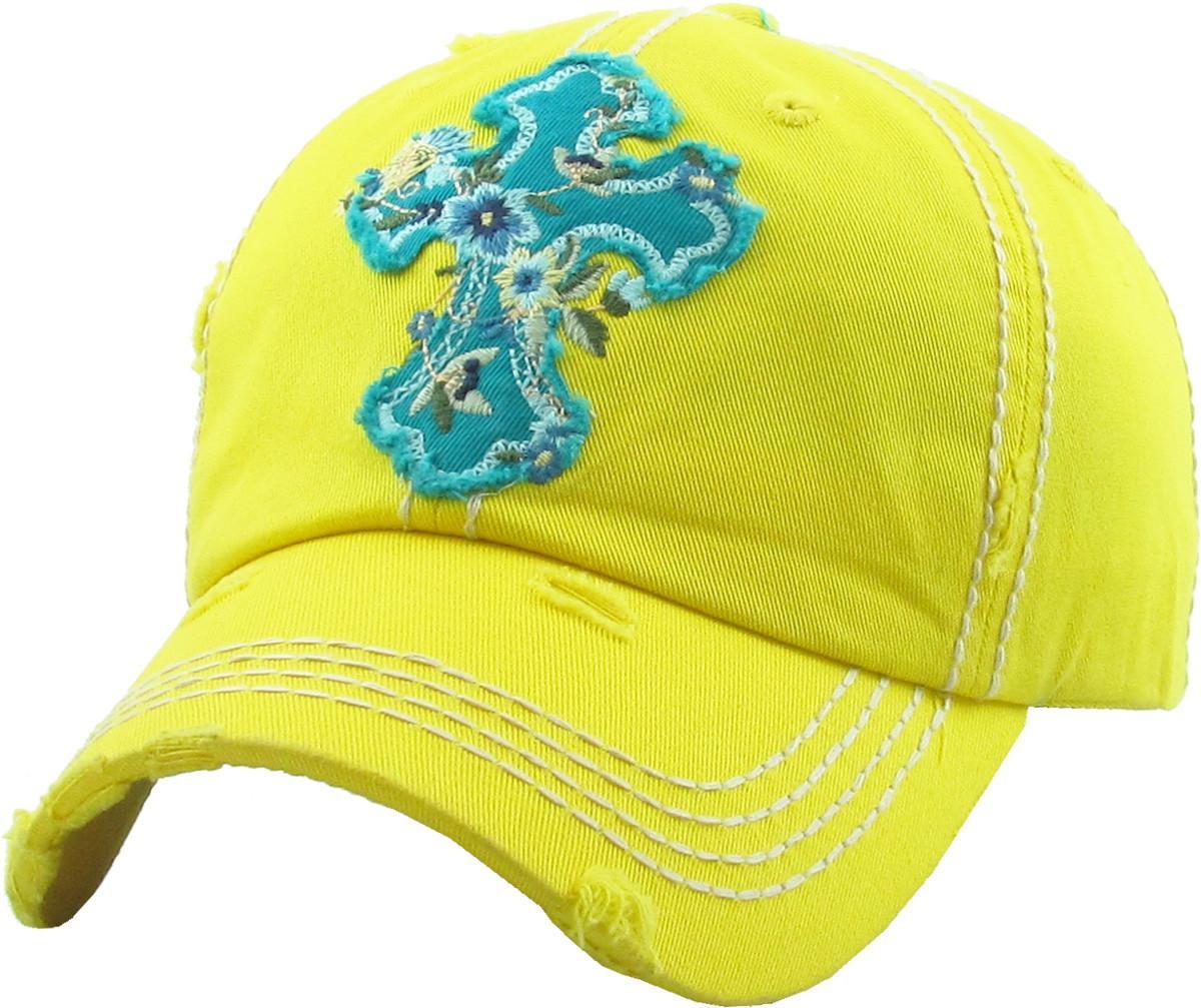 Floral Cross Hat (Baseball Cap)