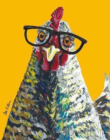 Chicken Glasses - Vintage-style Tin Sign Buy at Here Today Gone Tomorrow! (Rome, GA)