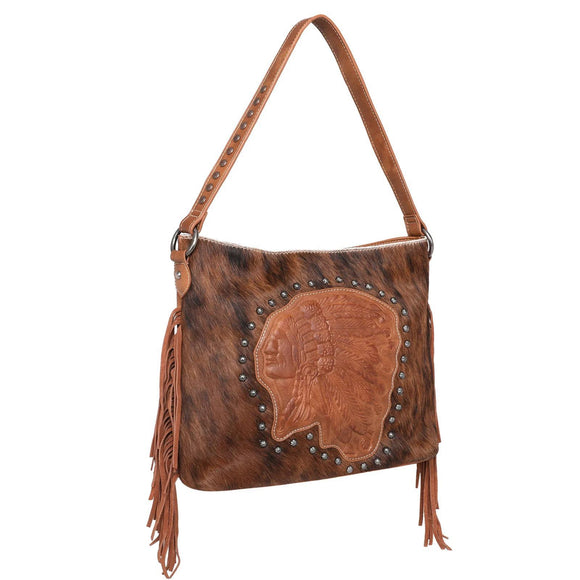 Trinity Ranch Hair-On Cowhide Indian Chief Collection Concealed Carry Hobo - by Montana West