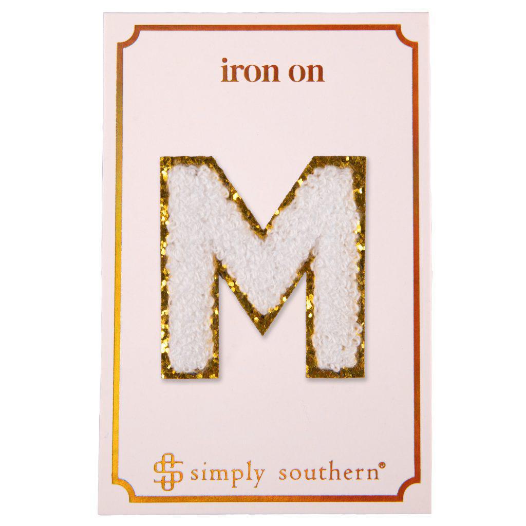 Iron on Patch White Letter - M - by Simply Southern