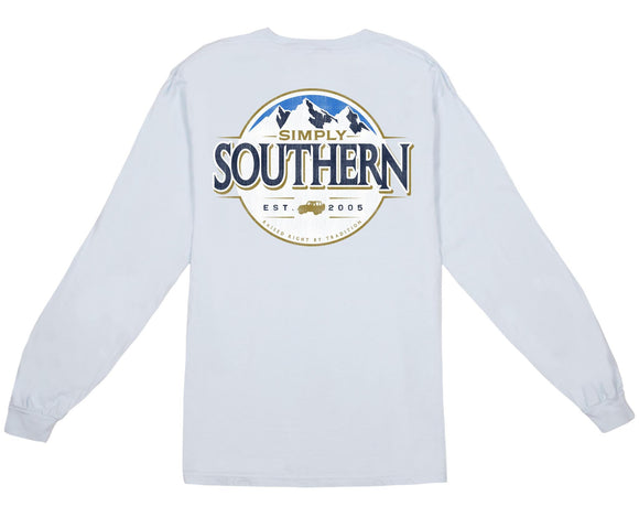 Mountain (Men's Long Sleeve T-Shirt) by Simply Southern