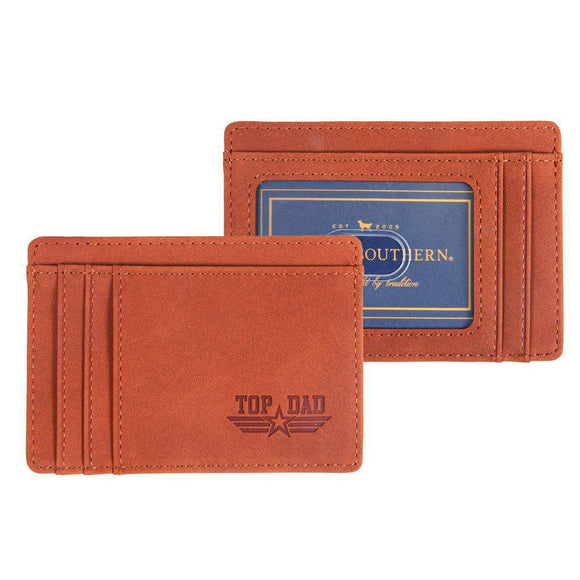 Guy's Leather Wallet - Brn Top Dad - by Simply Southern