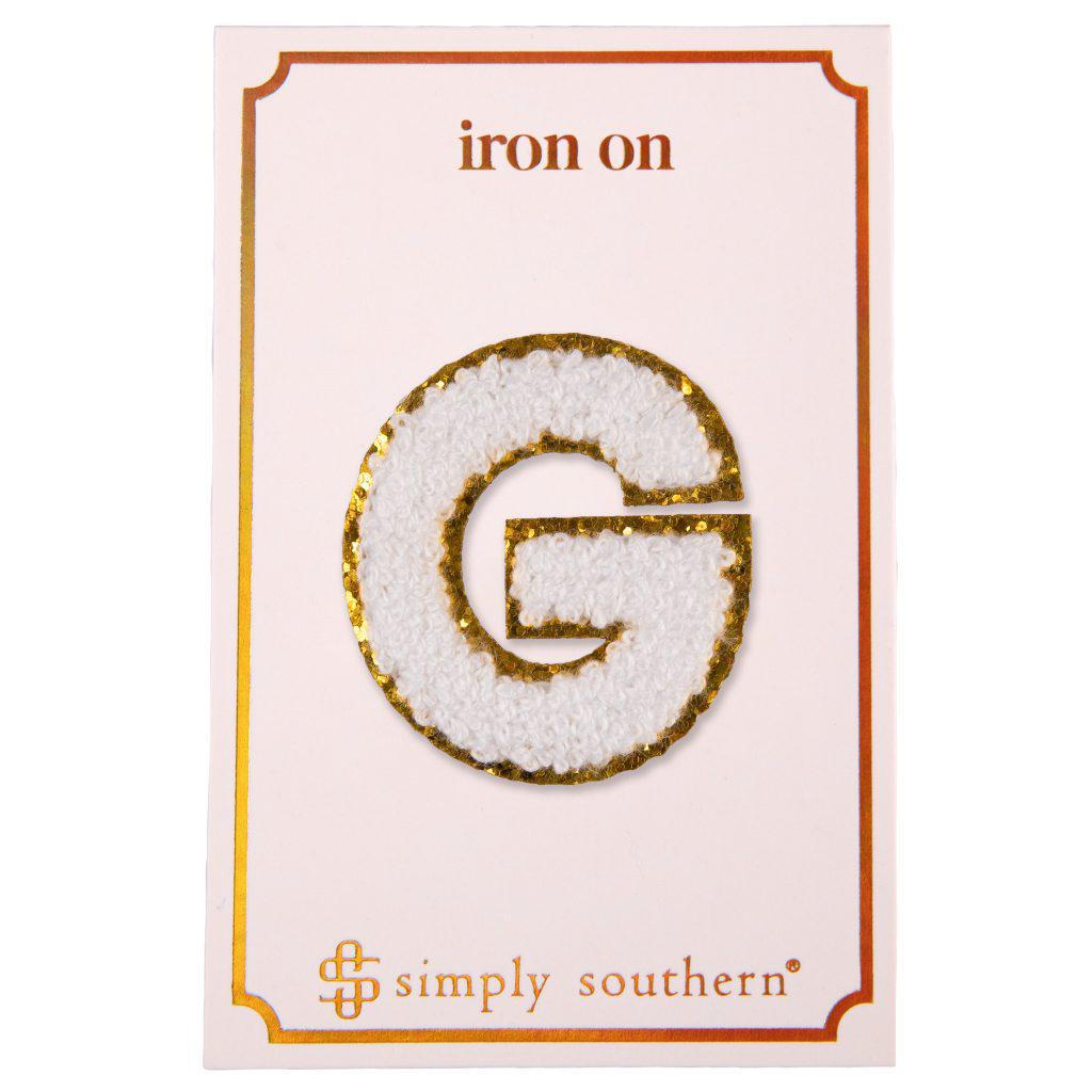 Iron on Patch White Letter - G - by Simply Southern