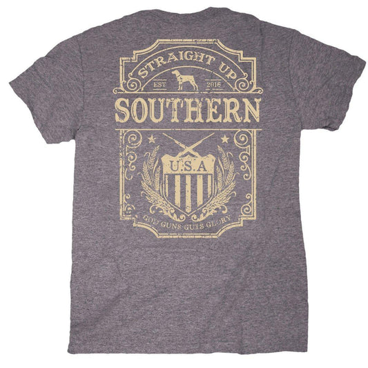 God Guns Label (Men's Short Sleeve T-Shirt) by Straight Up Southern