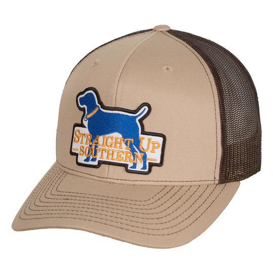 Dog Patch Logo Khaki/ Coffee Richardson Mesh Hat - by Straight Up Southern