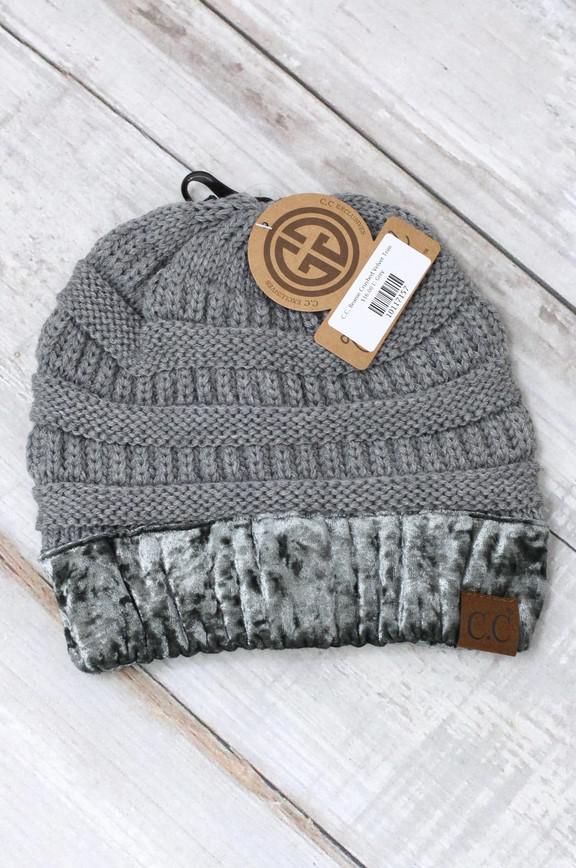 Crushed Velvet Knit Beanies (CC Beanie Exclusive) by Girlie Girl Originals